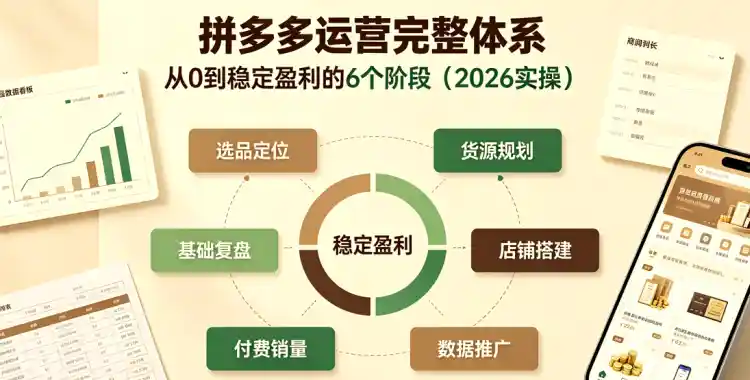 拼多多运营完整体系：从0到稳定盈利的6个阶段（2026实操）