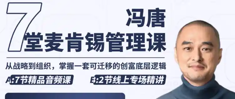 冯唐七堂麦肯锡管理课