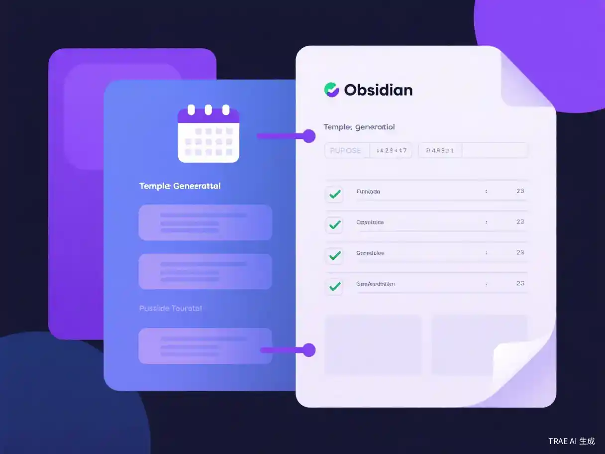 Trae生成Obsidian笔记模板示意图